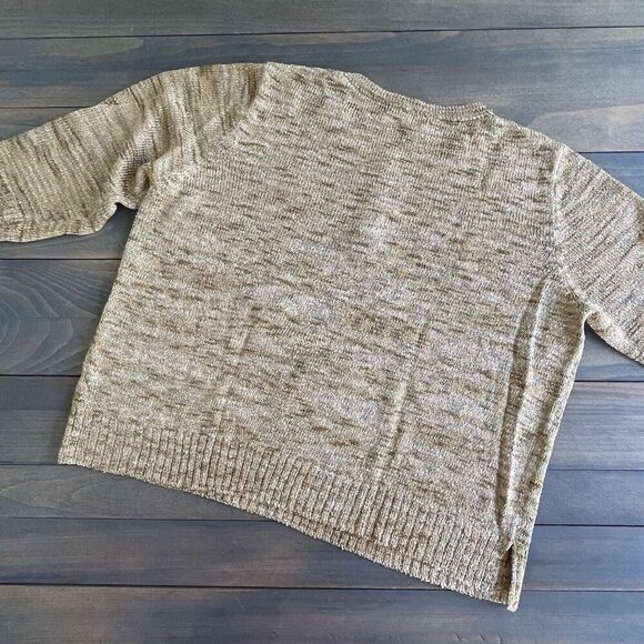 Duna Hand Loomed Button 3/4 Sleeve Knit Yellow Gold Sweater Large (A6) - Picture 6 of 6
